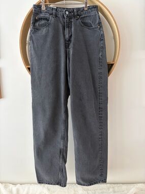 H&M Washed Charcoal Straight-Leg Jeans